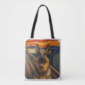 Expressionist Angst Painting German Shepherd トートバッグ (正面)