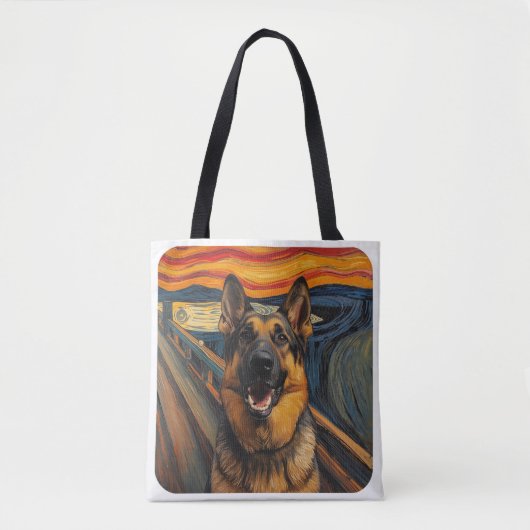 Expressionist Angst Painting German Shepherd トートバッグ (正面)