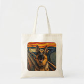 Expressionist Angst Painting German Shepherd トートバッグ (正面)