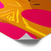 Expressionist Geometry Dog - 鮮やか抽象芸術・アート ポスター (角)