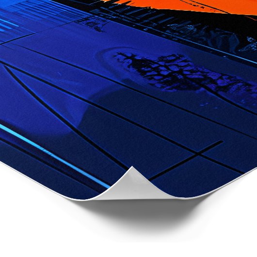 Expressionist Geometry Guitar -鮮やか Music Art ポスター (角)