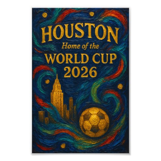 Expressionist Houston World Cup Deep Night Art フォトプリント (正面)