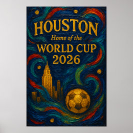 Expressionist Houston World Cup Deep Night Art ポスター
