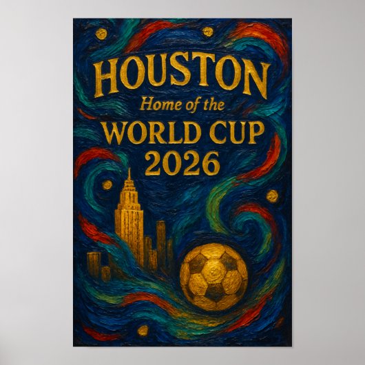 Expressionist Houston World Cup Deep Night Art ポスター (正面)