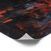 Expressionist New York Skyline Vibrant Urban City ポスター (角)