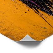 Expressionist Owl in Color Fields Abstract Poster ポスター (角)