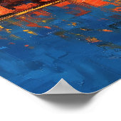 Expressionist Rio de Janeiro Skyline Golden Sunset ポスター (角)