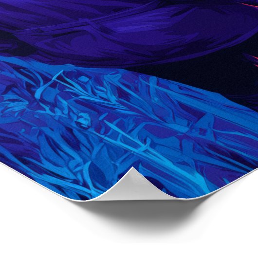 Expressionist River Sunset Contemplation Art ポスター (角)