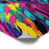 Expressionist Vibrant Colorful Cow ポスター (角)