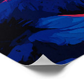 Expressionist Wolf Under Crimson Moon Wall Art ポスター (角)