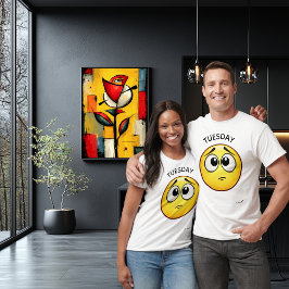 Expressionless Face | Tuesday Mood Minimal Design Tシャツ