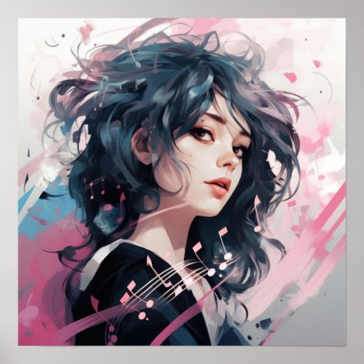 Expressive Anime Music Portrait ポスター (正面)