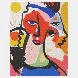 Expressive Brushstrokes Matisse Style Abstract Art フリースブランケット