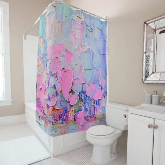 Expressive embossed paint on canvas, created using シャワーカーテン (インサイチュ)