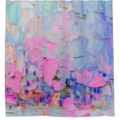 Expressive embossed paint on canvas, created using シャワーカーテン (正面)