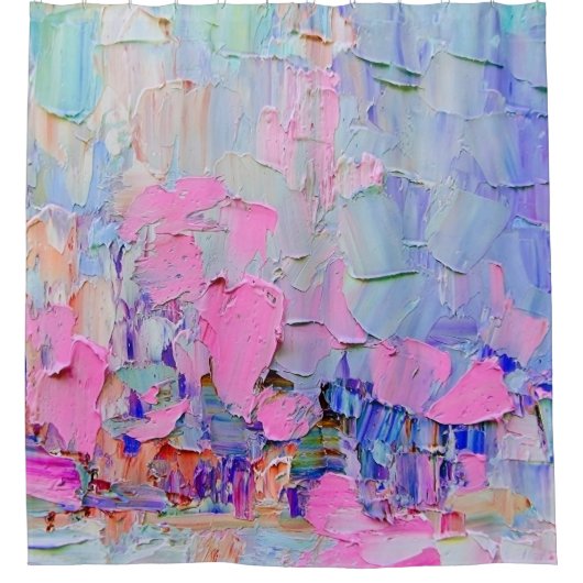 Expressive embossed paint on canvas, created using シャワーカーテン (正面)