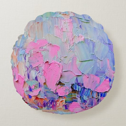 Expressive embossed paint on canvas, created using ラウンドクッション (正面)