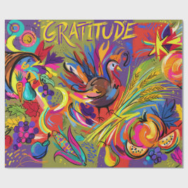 Expressive Thanksgiving Art ラッピングペーパー