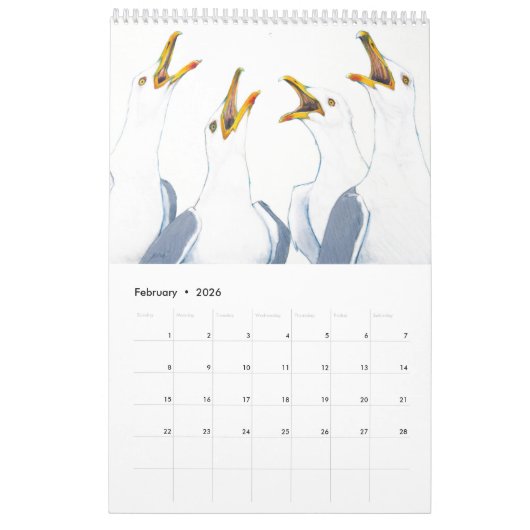 Expressive Wildlife Calendar カレンダー (2月 2026)