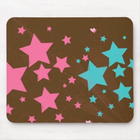 Expressoピンクと青の星 – mousepad マウスパッド (正面)