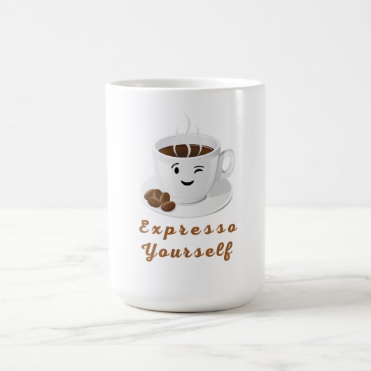 Expresso Yourself – Funny Smiling Coffee Tee コーヒーマグカップ (中央)