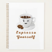 Expresso Yourself – Funny Smiling Coffee Tee プランナー手帳 (正面)