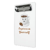 Expresso Yourself – Funny Smiling Coffee Tee ミニクリップボード (アングル2)