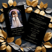 Exquisite Arch Photo Frame in Black Eloped  招待状