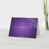 Exquisite Baroque Purple Scroll Thank You Card サンキューカード (裏面)