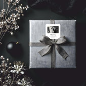 Exquisite Black White Elegant Wedding Anniversarie スクエアシール