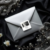 Exquisite Black White Elegant Wedding Anniversarie スクエアシール