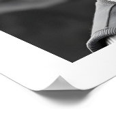 Exquisite Black White Elegant Wedding Anniversarie ポスター (角)