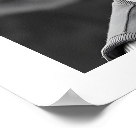 Exquisite Black White Elegant Wedding Anniversarie ポスター (角)