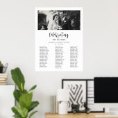 Exquisite Black White Elegant Wedding Anniversarie ポスター (ホームオフィス)