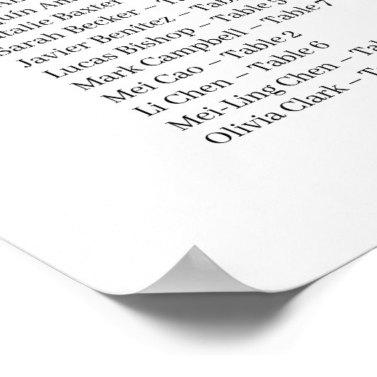 Exquisite Black White Elegant Wedding Anniversarie ポスター (角)