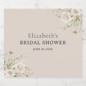 Exquisite Bloom Boho Bridal Shower スパークリングワインラベル (シングルラベル)