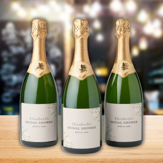 Exquisite Bloom Boho Bridal Shower スパークリングワインラベル