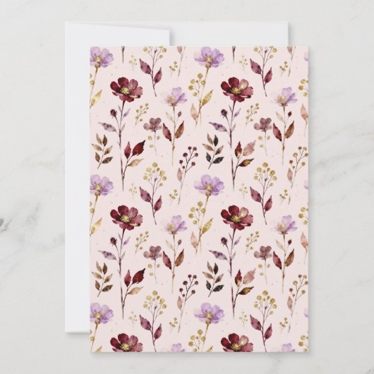 Exquisite Blooming Burgundy Arch Baptism 招待状 (裏面)