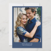 Exquisite Blue & Green Peacock Watercolor Photo  招待状 (裏面)