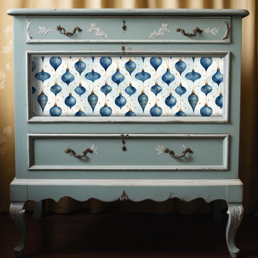 Exquisite Blue Shades Gold Watercolor Christmas 薄葉紙