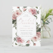 Exquisite Blush Floral Bridal Shower  招待状 (スタンド正面)
