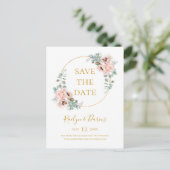 Exquisite Blush Floral | Save The Date Card インビテーションポストカード (スタンド正面)