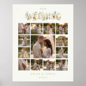 Exquisite Botanical Wedding Photo Collage TLW26 ポスター (正面)