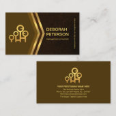 Exquisite Brown グランジ金ゴールド矢印コンサルタント 名刺 (正面/裏面)