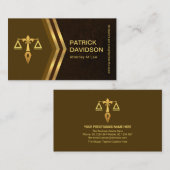 Exquisite Brown グランジ金ゴールド矢印リーガルコンサルタント 名刺 (正面/裏面)