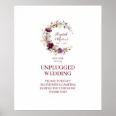 Exquisite Burgundy Unplugged Wedding Floral ポスター (正面)
