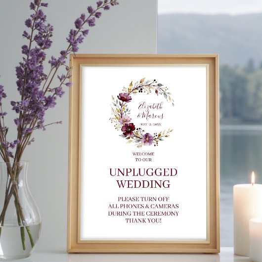 Exquisite Burgundy Unplugged Wedding Floral ポスター