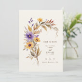 Exquisite Cherish Purple & Yellow Floral Bouquet セーブザデート (スタンド正面)