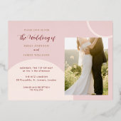 Exquisite Cherry Blossom Personalized Rose Gold 箔招待状ポストカード (裏面)