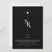Exquisite Chic Minimalist Black Wedding Initials サンキューカード (正面)